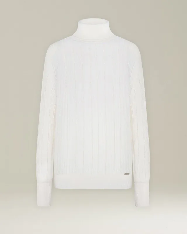 Kiton Knitwear Cashmere Silk Pullover Rollkragen Rippstrick