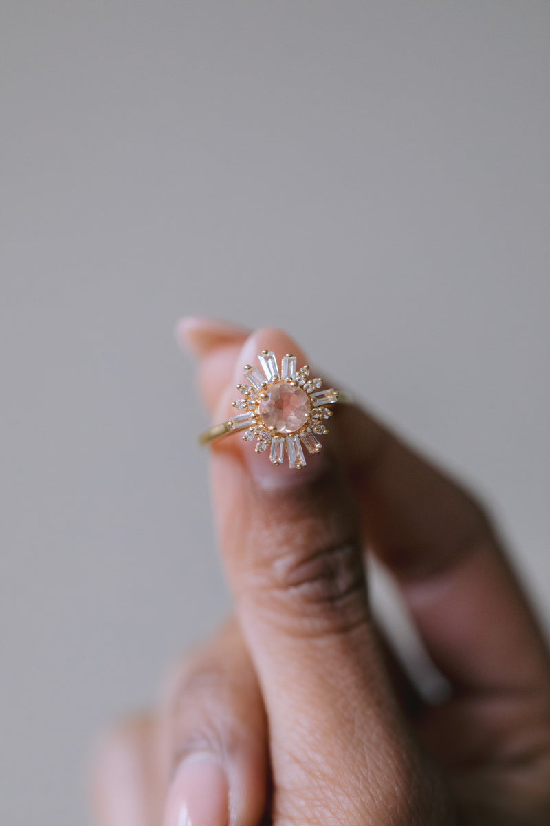 Juvelan Delhi Statement-Ring Morganit Topas 14 mm
