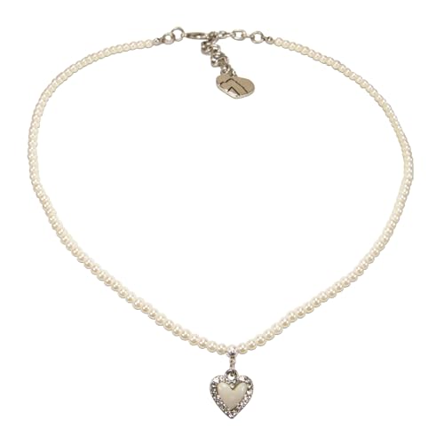 Alpenflüstern DAHEIM DHK345 Perlenkette creme-weiß Herz
