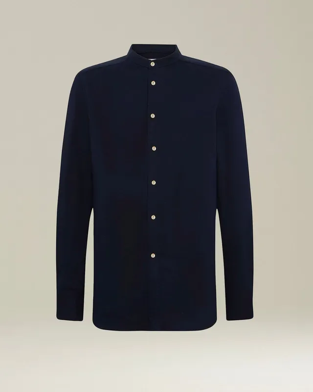 Kiton Shirts Hemd Baumwolle-Kaschmir Dunkelblau Gr. 40