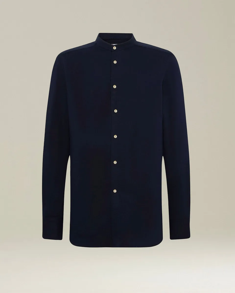 Kiton Shirts Hemd Baumwolle-Kaschmir Dunkelblau Gr. 40