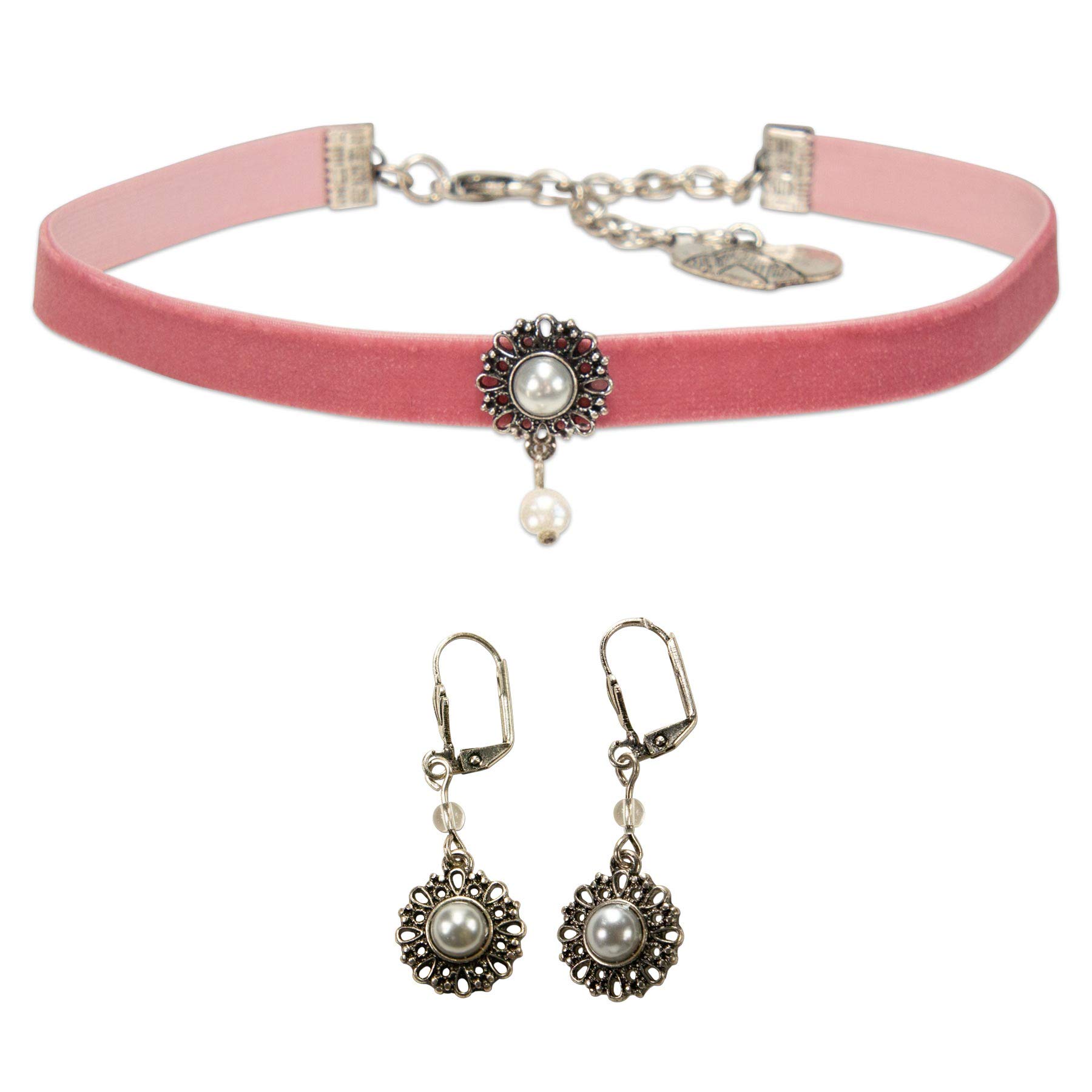 Alpenflüstern DAHEIM Helena SET050 Schmuck-Set Kette Ohrringe Schwarz