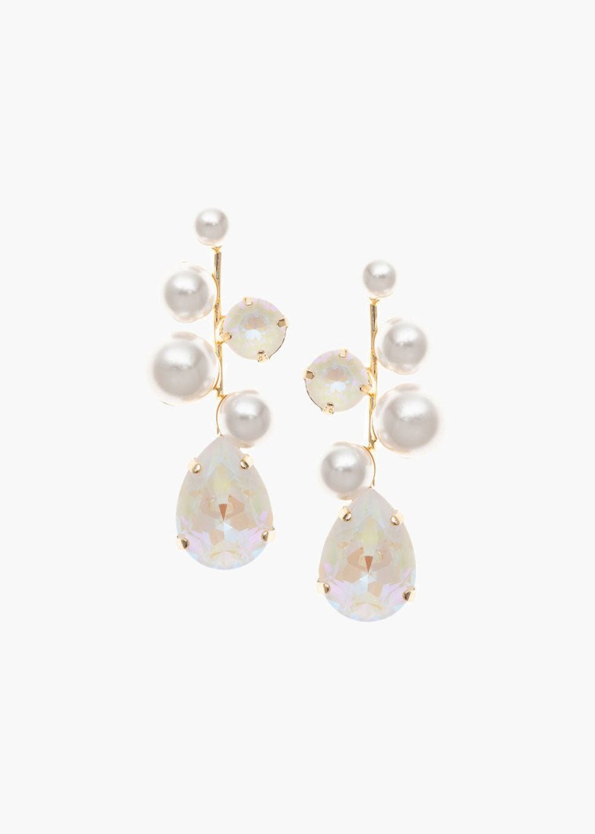 Elizabeth Bower Bubble Pearl Tropfenohrringe Rhodium 50mm