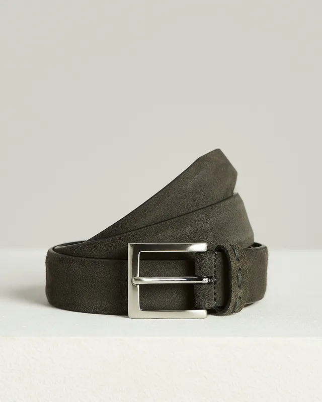 Kiton Belts Grey Suede Calfskin Gürtel Grau Wildleder 95