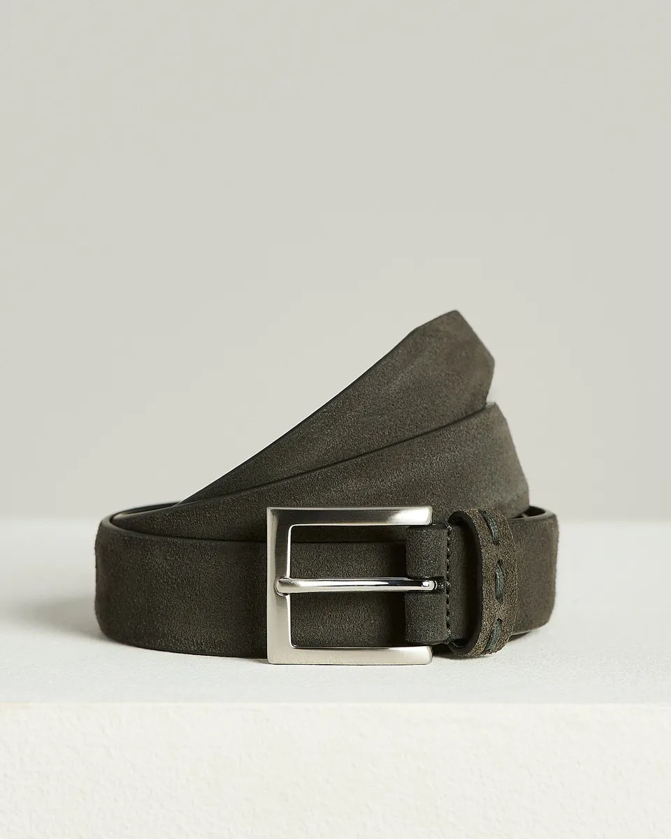 Kiton Belts Grey Suede Calfskin Gürtel Grau Wildleder 95