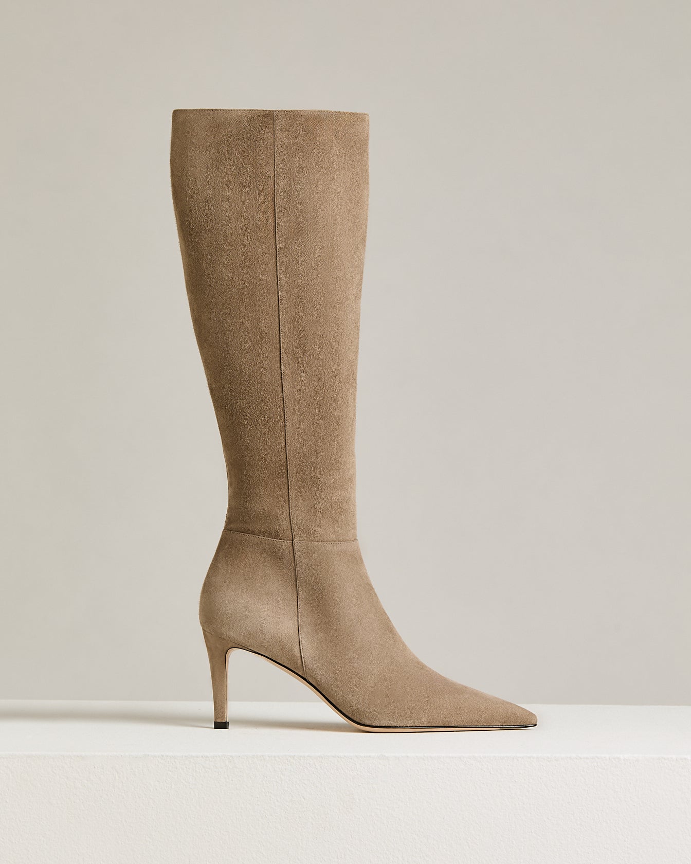 Kiton Shoes Beige Kid Suede Stiefel 38 Stiletto
