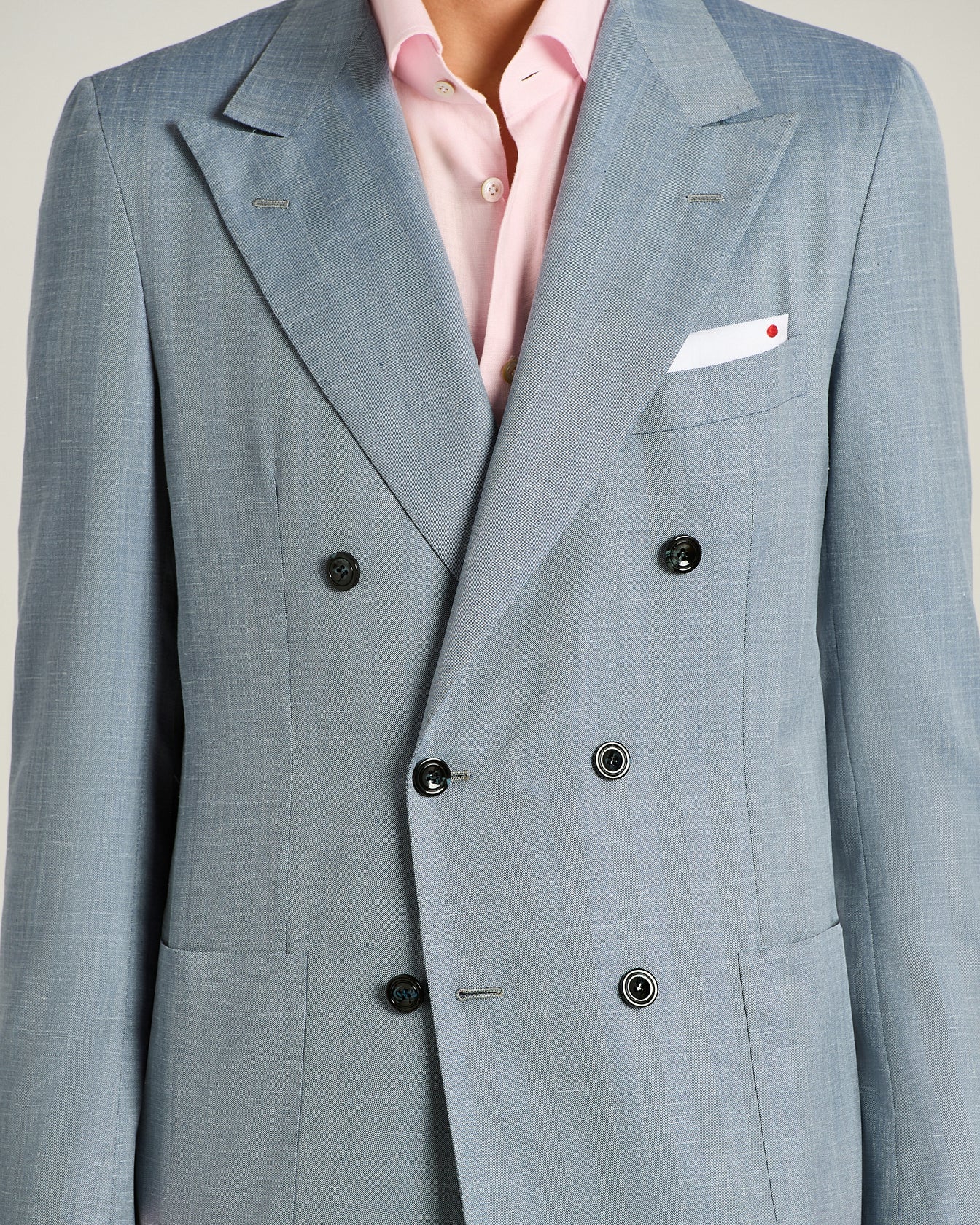 Kiton Anzug Wolle Seide Leinen zweireihig Gr. 46-58