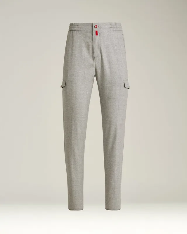Kiton Cargo Wollhose Grau Melange Gr. 34