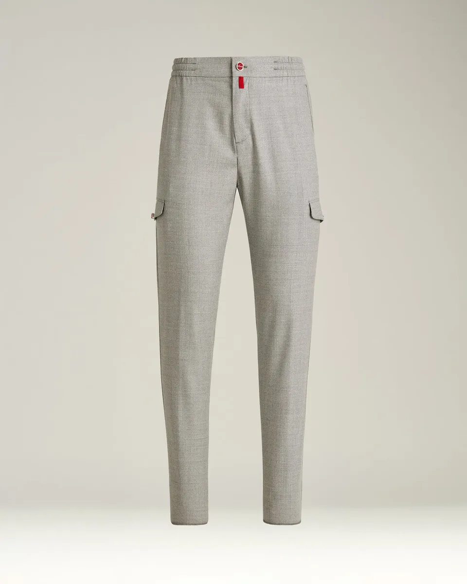 Kiton Cargo Wollhose Grau Melange Gr. 34