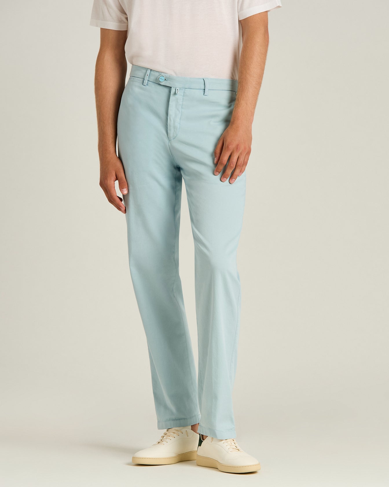 Kiton Chino Baumwolle Stretch Hellblau Gr. 34 Hose