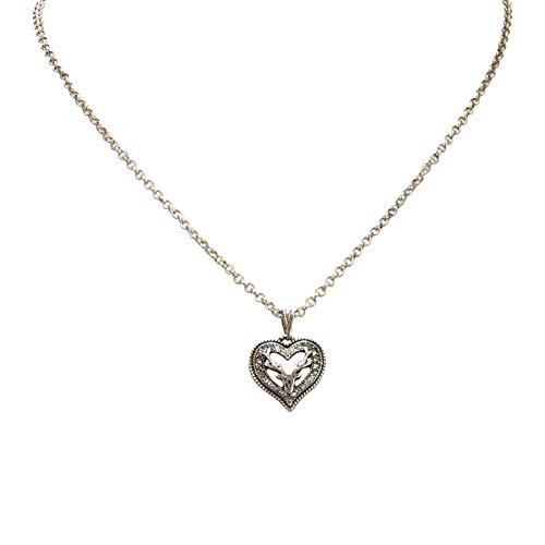 Alpenflüstern DHK265 Trachtenkette Strassherz Hirsch antik-silber