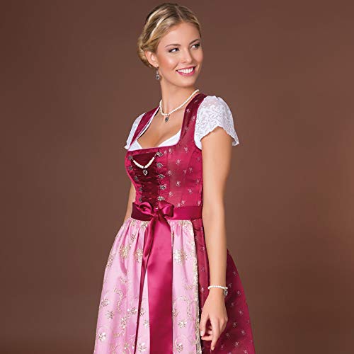 Alpenflüstern DAHEIM SET046 Trachtenset Perlenkette Herz-Hirsch creme