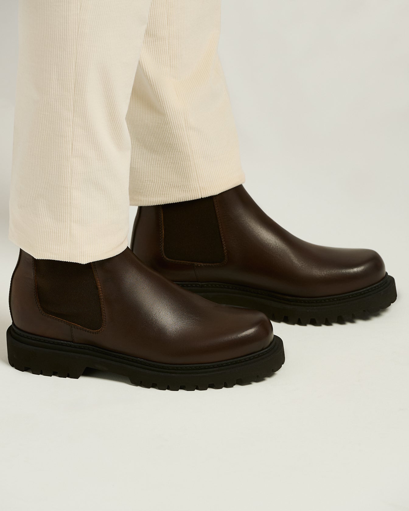 Kiton Brown Calfskin Chelsea Boot Leather Sole Stiefel Braun