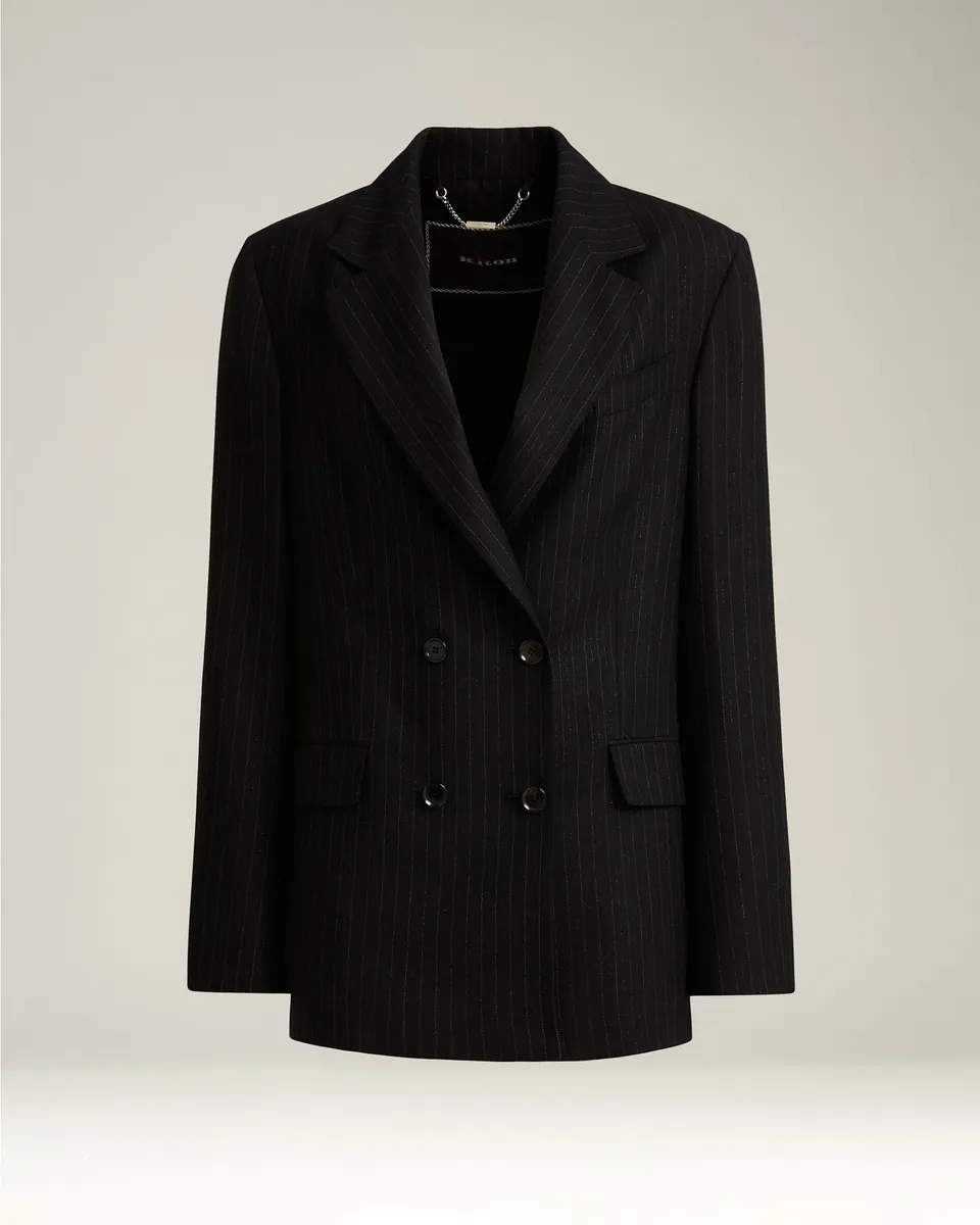 Kiton Jackets Double-Breasted Pinstripe Wool Jacket Blazer Gr. 40