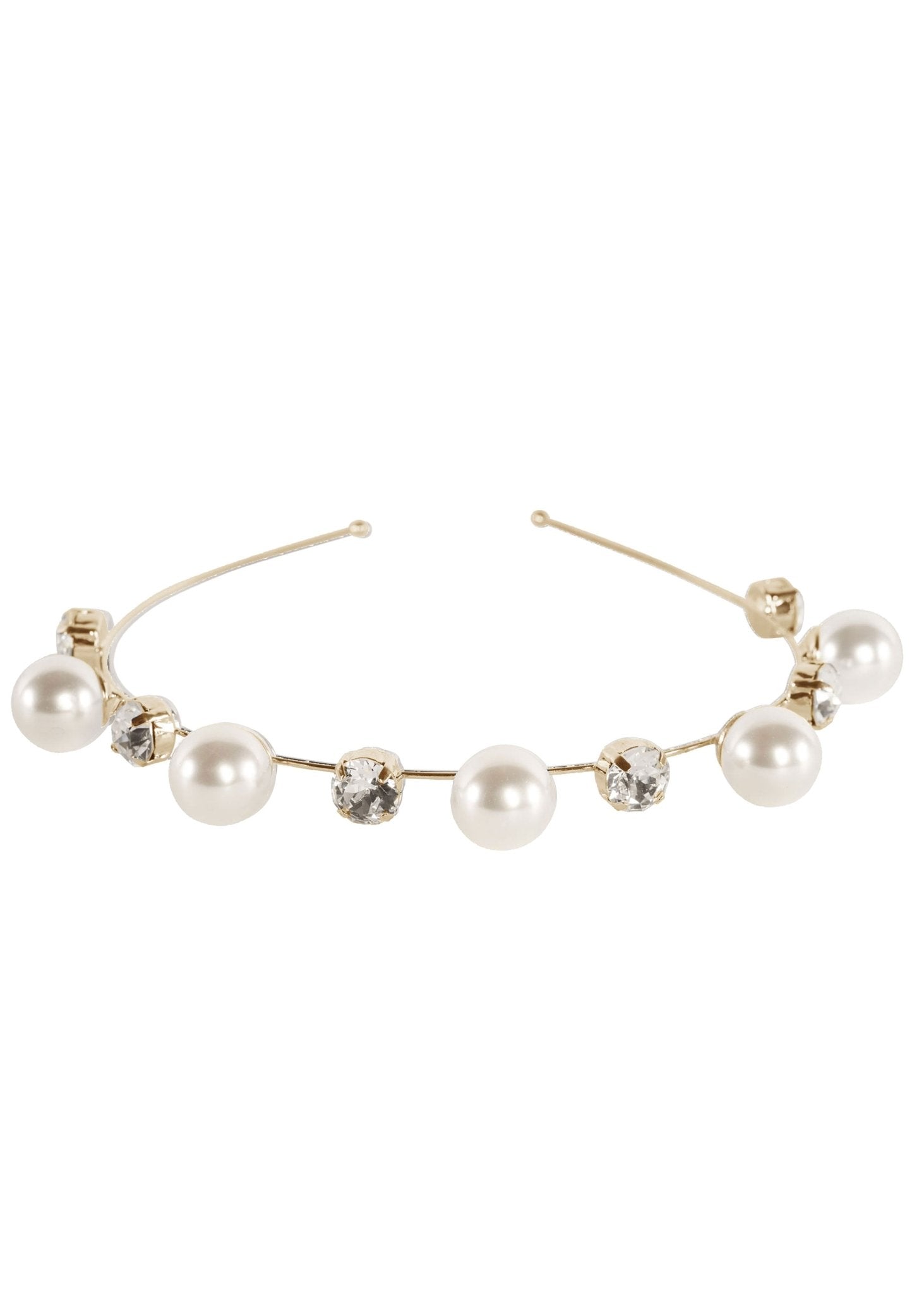 Elizabeth Bower Duet Haarband Rhodium Perlen Kristall