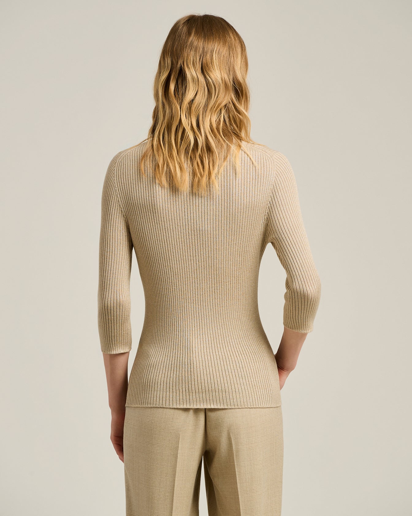 Kiton Knitwear Turtleneck Pullover 40 Beige 3/4-Arm