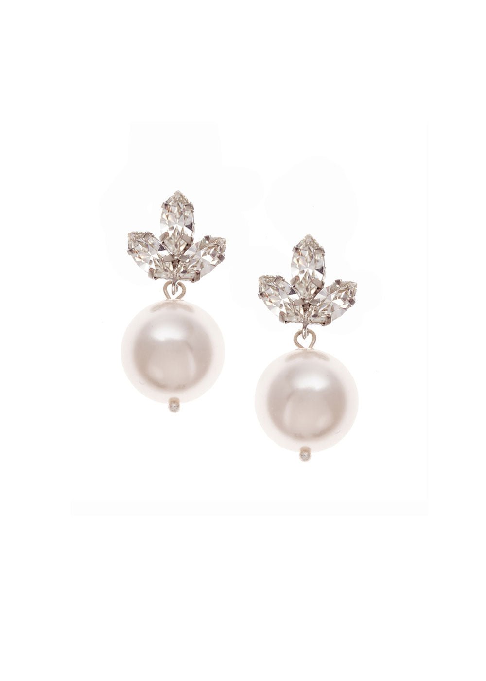 Elizabeth Bower Mia Bauble Pearl Tropfenohrringe Rhodium Stecker
