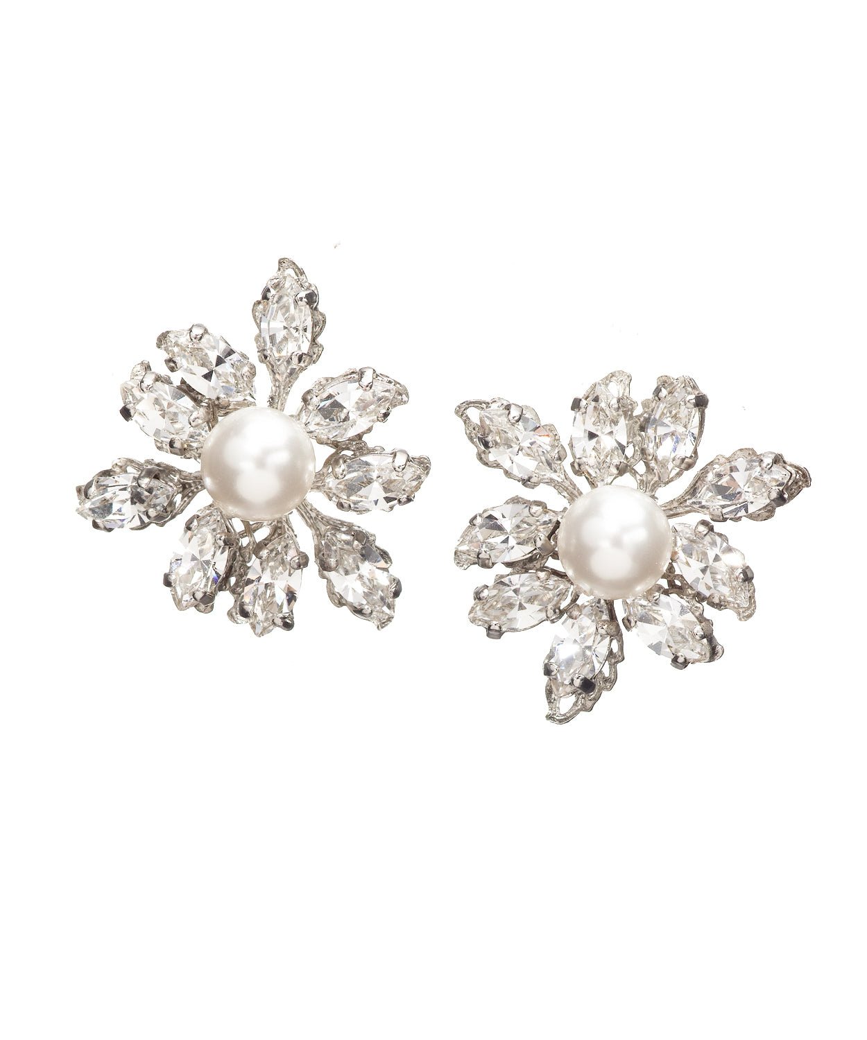 Elizabeth Bower Lily Ohrstecker Rhodium Perle Kristall Stecker