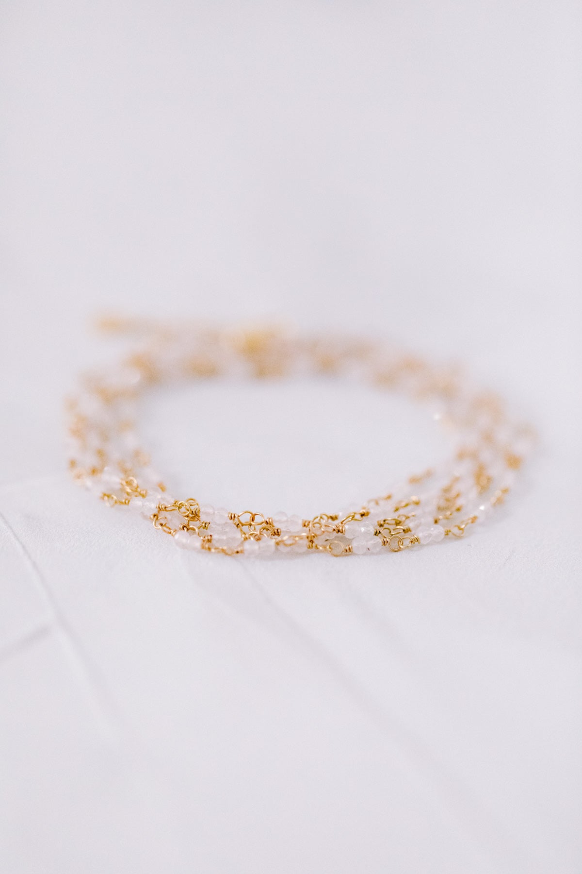 Juvelan Rose Chameleon Wickelarmband Gold Rosenquarz