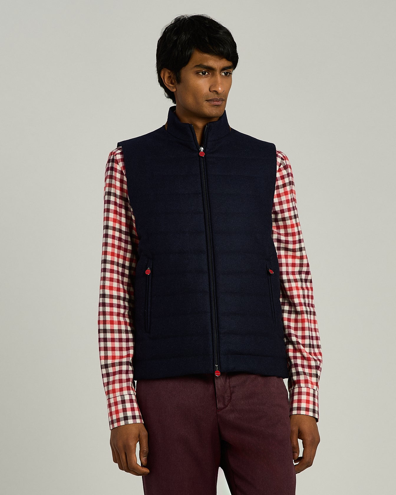 Kiton Gilet Navy Steppweste Weste Größe 50