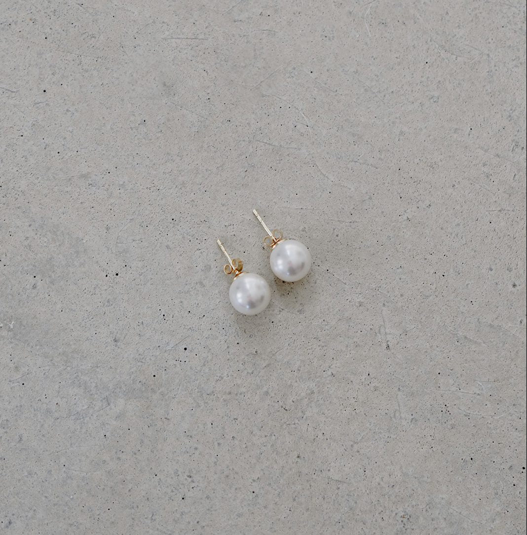 Perlenbräute Perla 8mm Ohrstecker Gold schlichte Perle