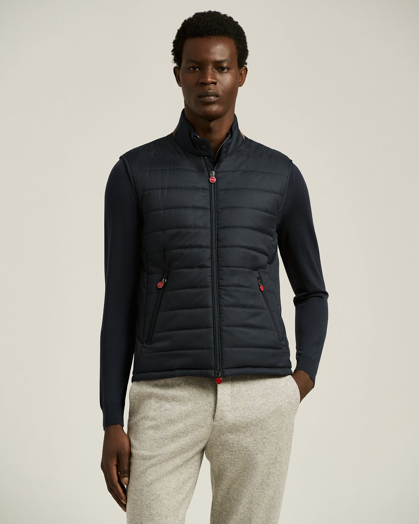 Kiton Padded Gilet Steppweste Navy Größe 50