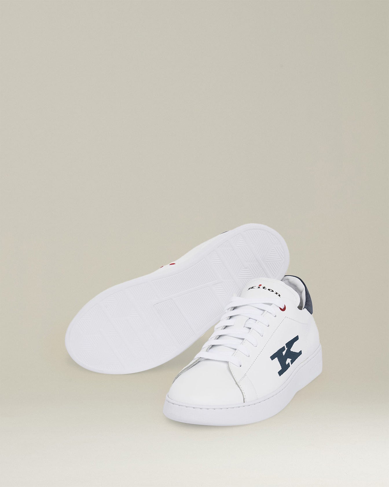 Kiton Sneakers Shoes Calfskin Sneaker Kalbsleder weiß Gr.43