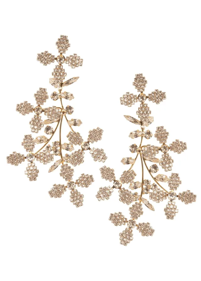 Elizabeth Bower Budding Cascade Chandelier Ohrringe Gold Post Kristall