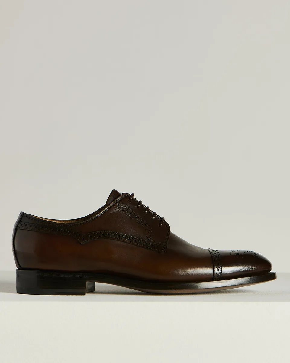 Kiton Roma Oxford Schuhe Dunkelbraun Kalbsleder