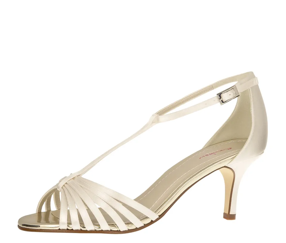 Rainbow Club Timeless Estelle T-Bar Sandalette Ivory Satin