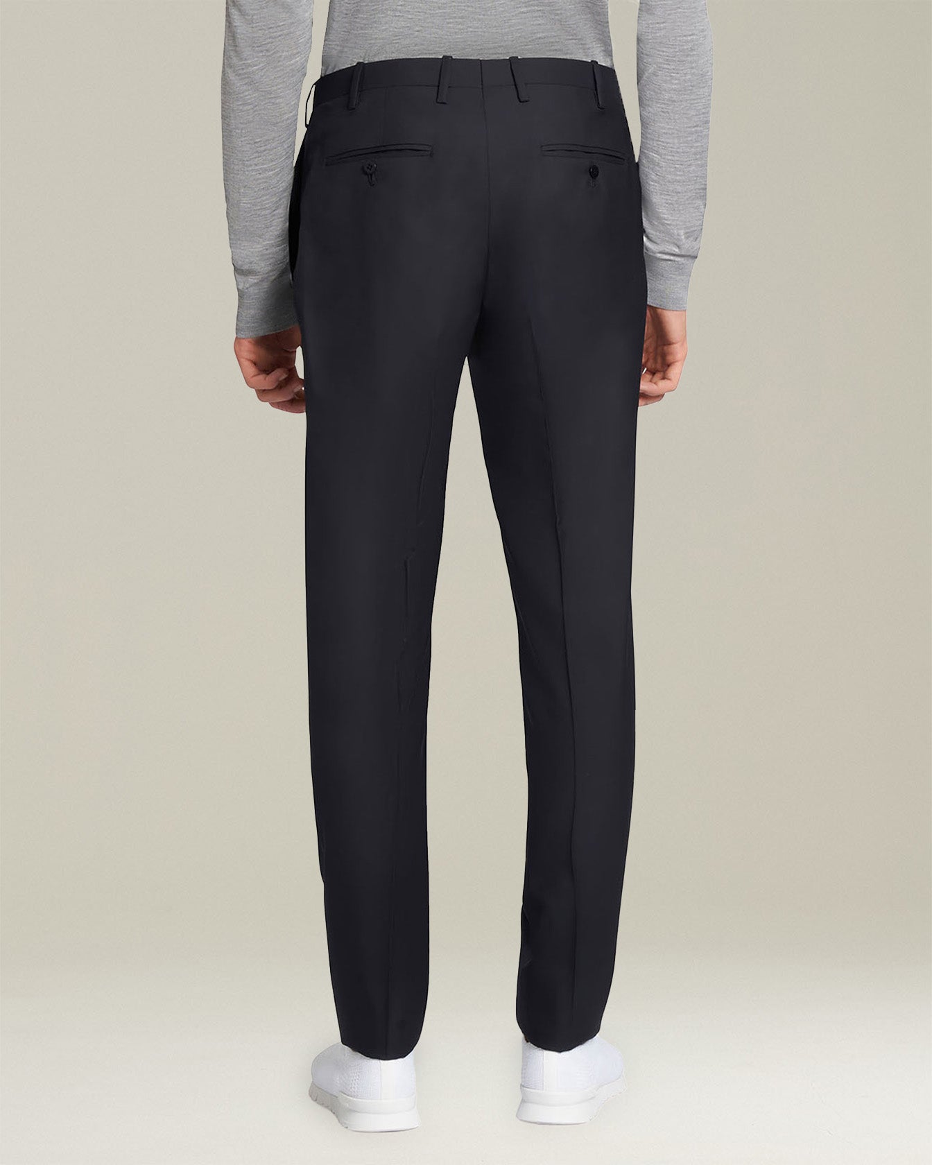 Kiton Diamante Blu Hose Wolle Navy 14 Micron
