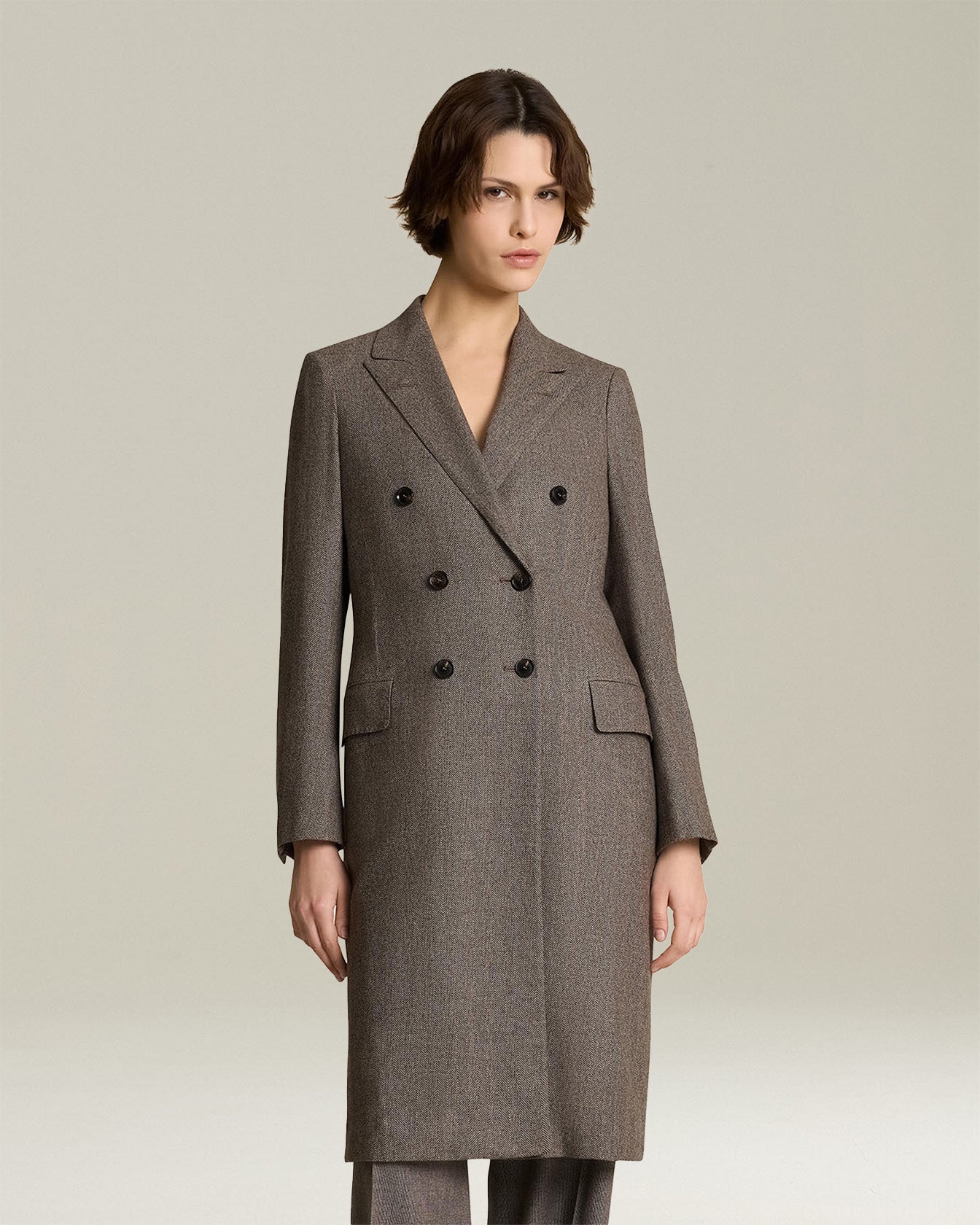 Kiton Outerwear Mantel Wolle-Cashmere zweireihig Damen
