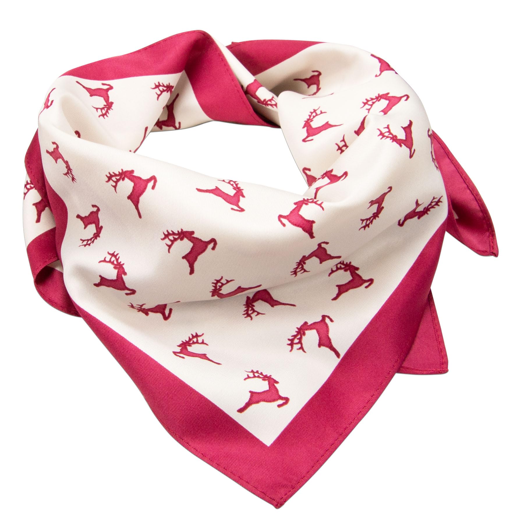 Alpenflüstern DAHEIM Nickituch Hirsche rosa-braun 50x50