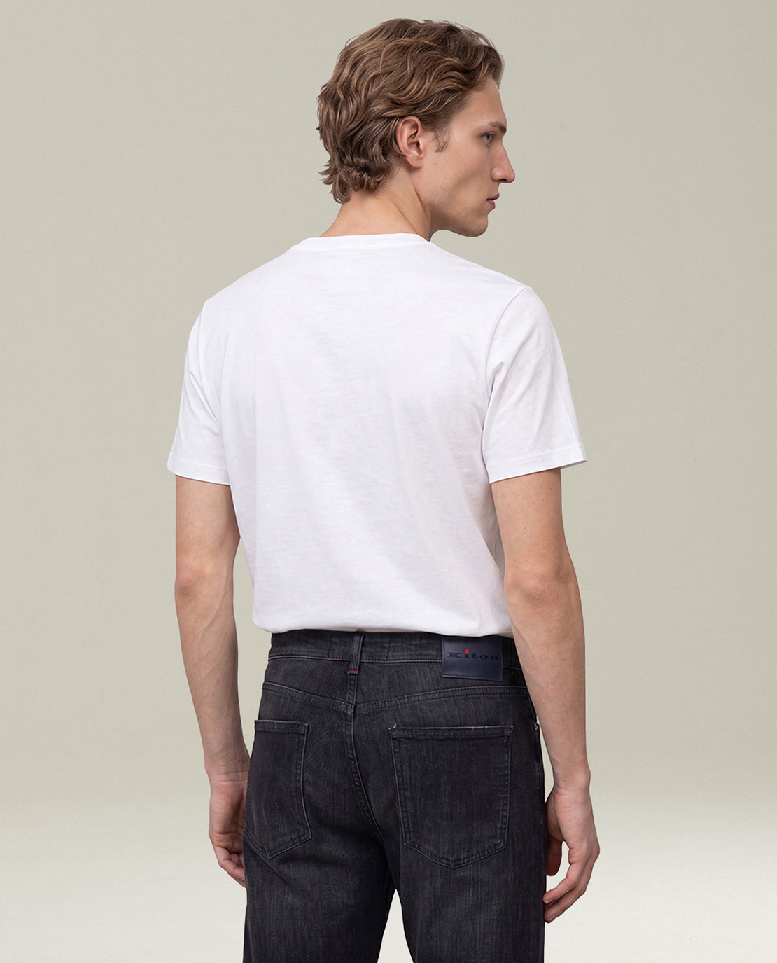 Kiton Polo White Milano Cotton T-Shirt weiß Gr.M Baumwolle