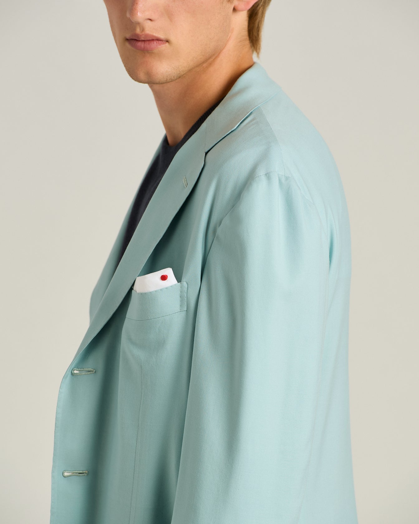 Kiton Azure Cashmere Sakko Kaschmir Blau 50