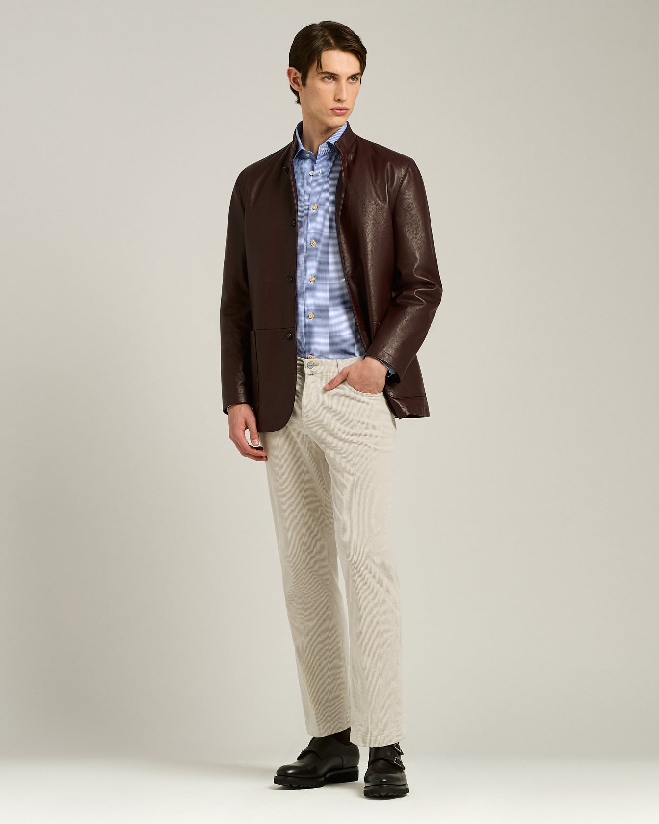 Kiton Formal Hemd Regular Fit Baumwolle hellblau Gr.40