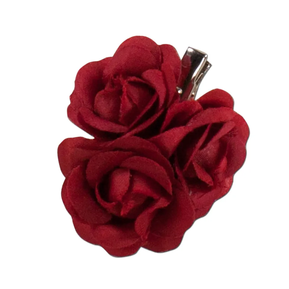 Alpenflüstern DAHEIM Stoffblumen-Brosche rot 5cm