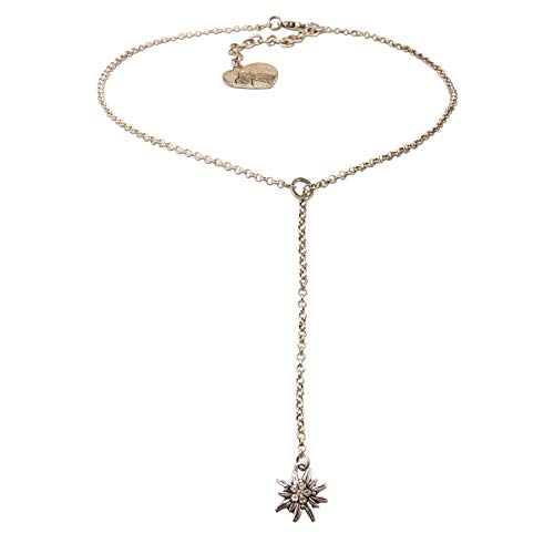 Alpenflüstern DAHEIM DHK232 Y-Halskette Edelweiss antik-silber