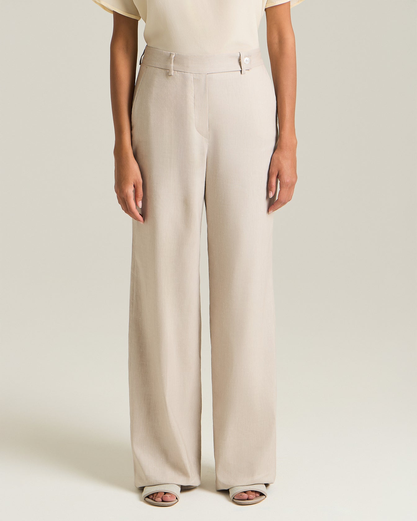 Kiton Leinenhose Viskose gerade weit Gr. 40
