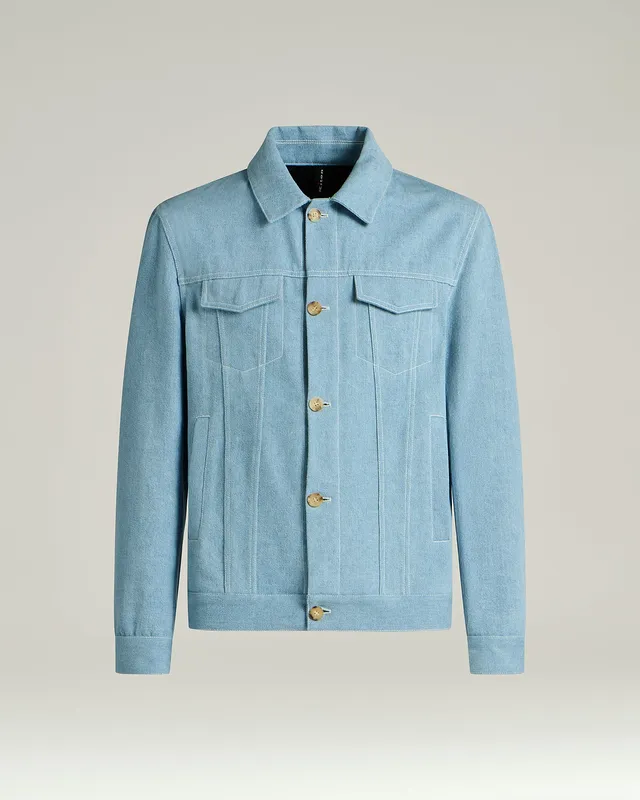 Kiton Azure Cotton Jacket Baumwolljacke Lammleder Cupro