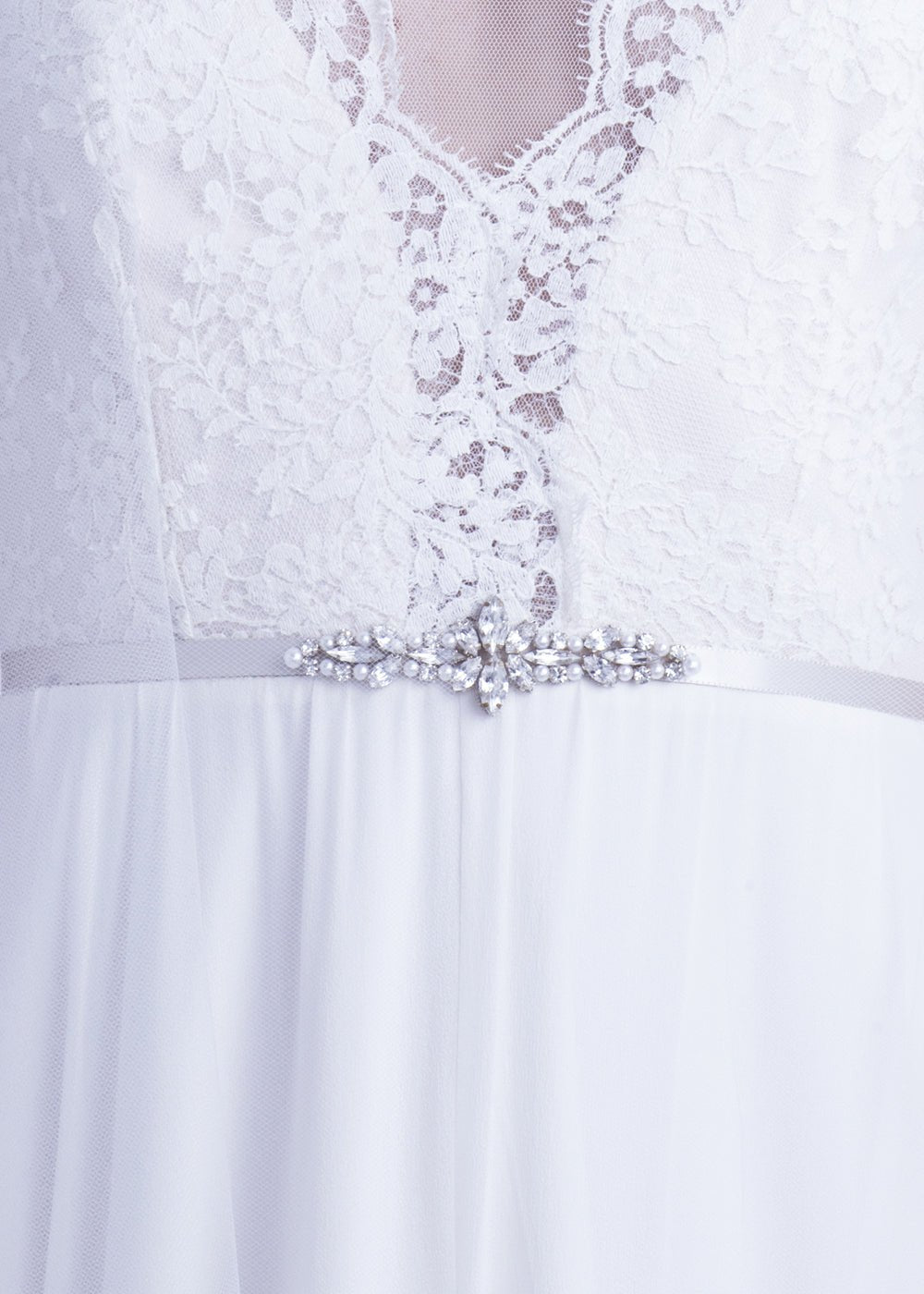 Elizabeth Bower Deco Estate Gürtel Braut-Schärpe Kristall Satin