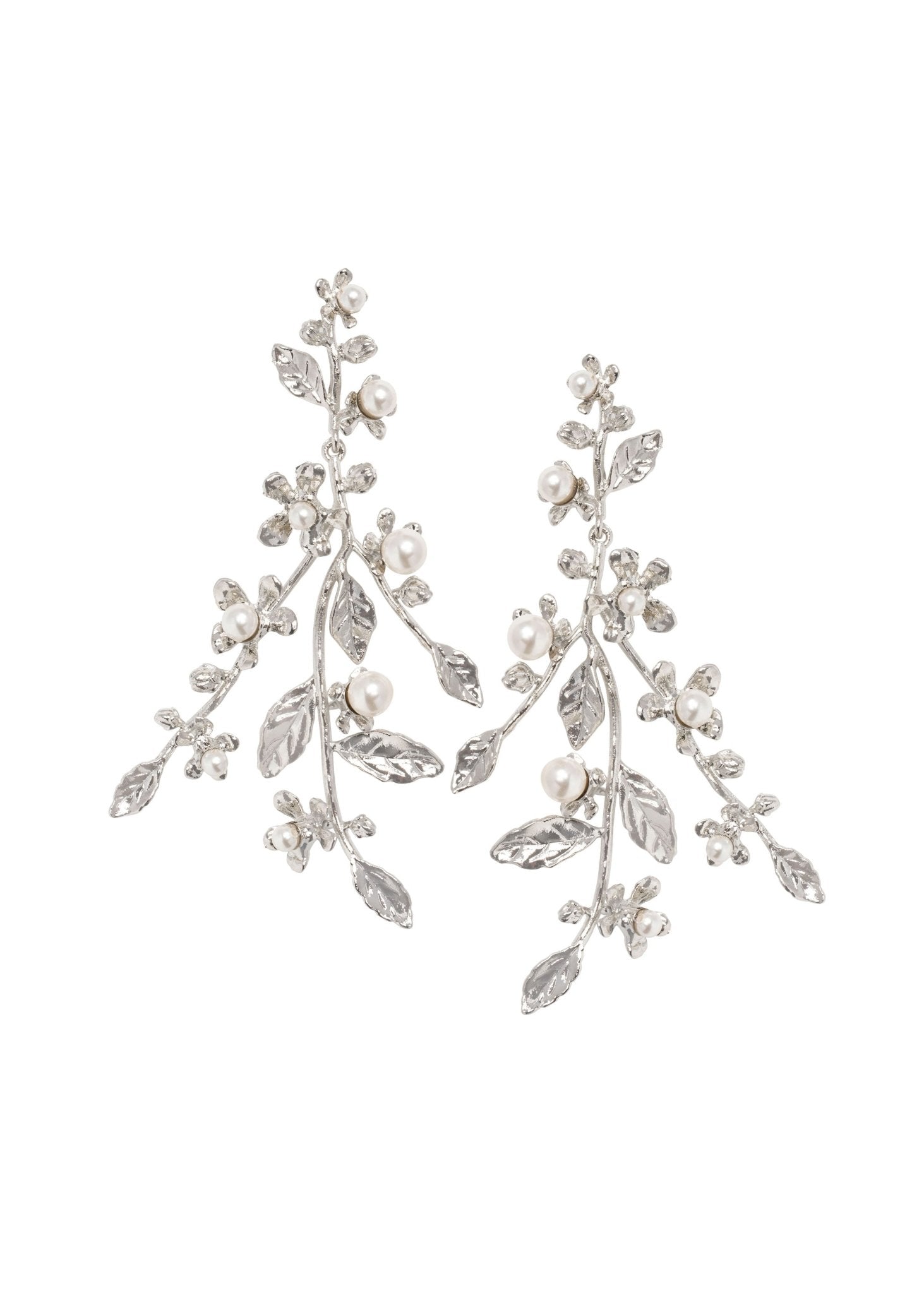 Elizabeth Bower Athena Pearl Cascade Ohrringe Rhodium Perlen