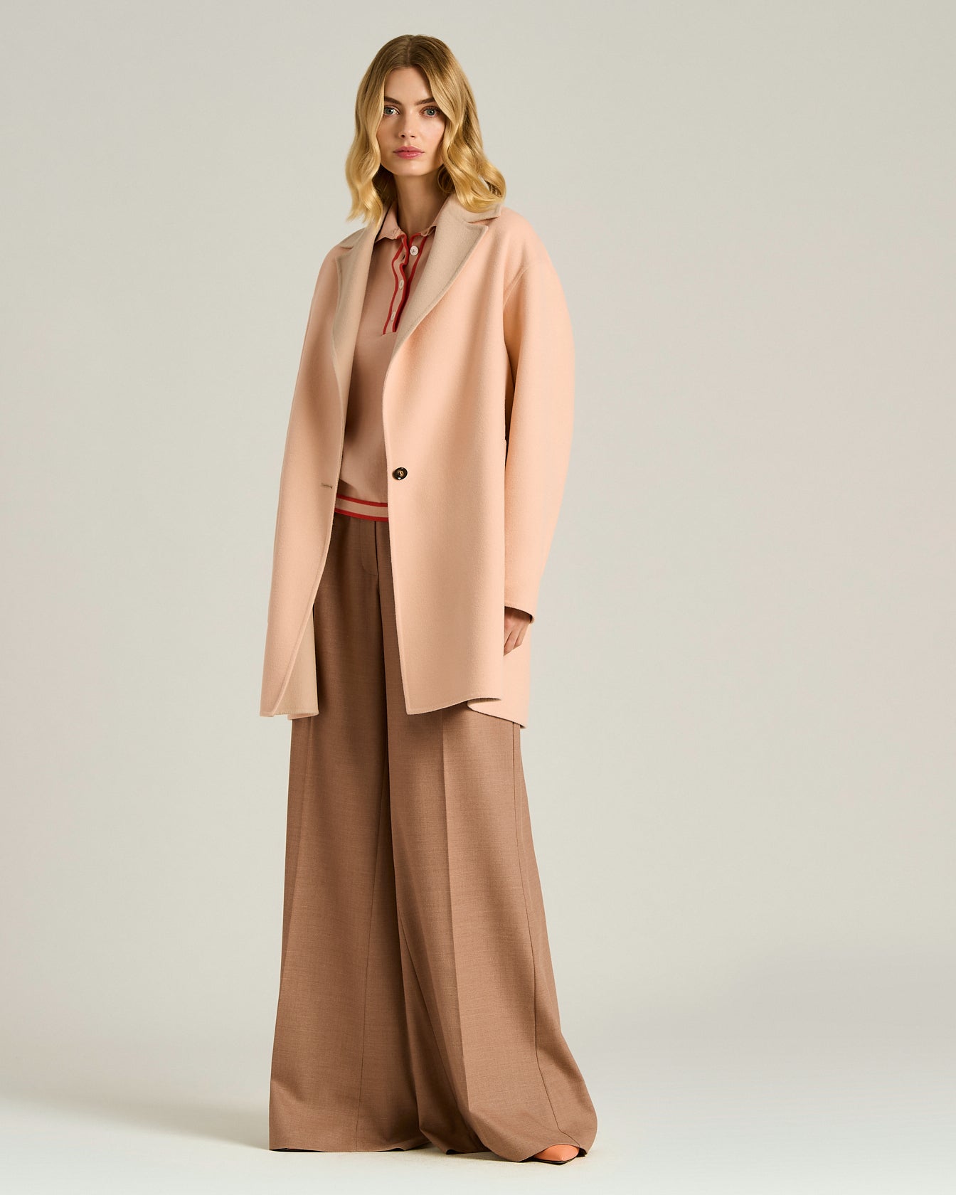 Kiton Outerwear Pure Wool Rose Wollmantel Rosa Wolle
