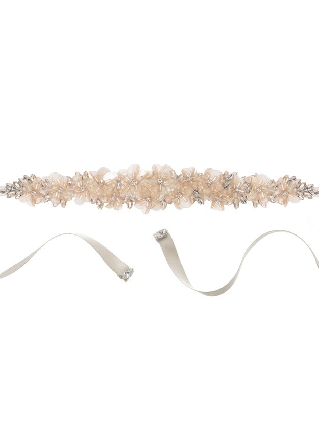 Elizabeth Bower Francine Sash Long Brautgürtel Blush