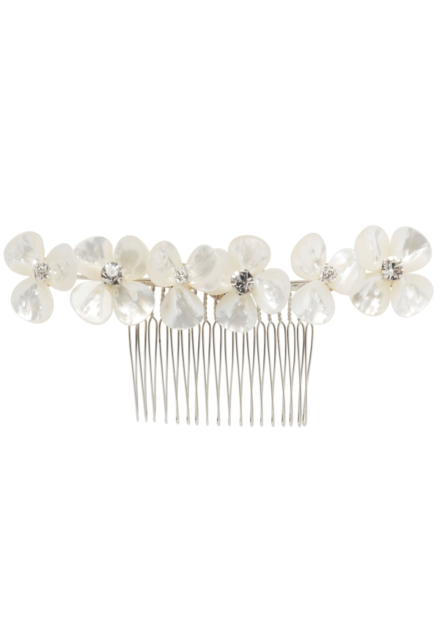 Elizabeth Bower Petal Garland Floral Comb Haarkamm Rhodium