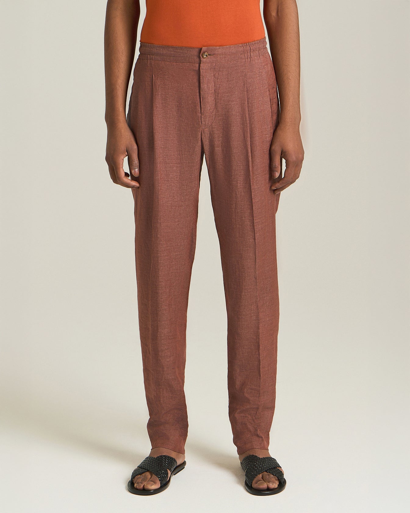 Kiton Pantalone Comfort Leinenhose Kordelzug TU