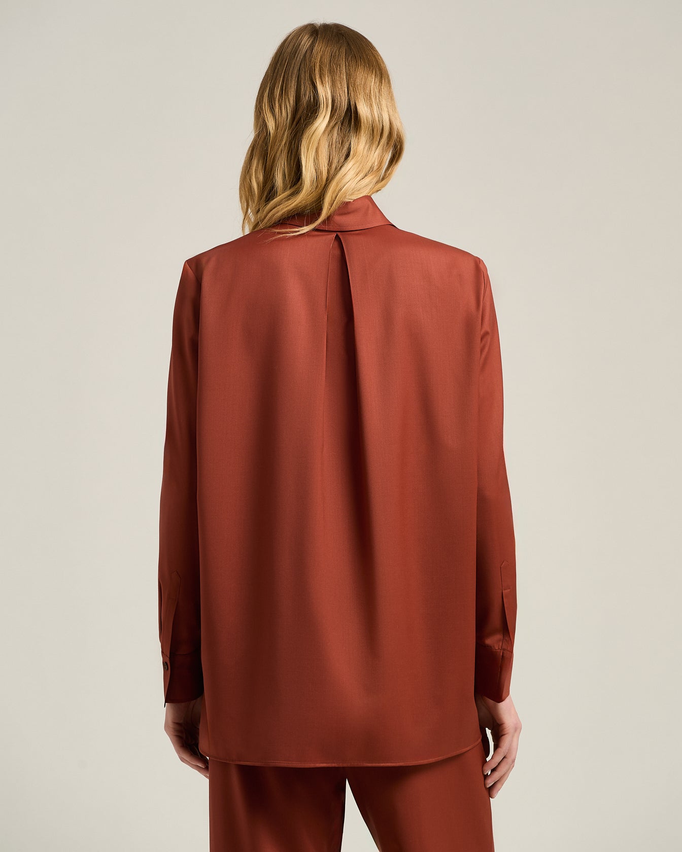 Kiton Shirts Terracotta Wool Bluse 40 reine Wolle