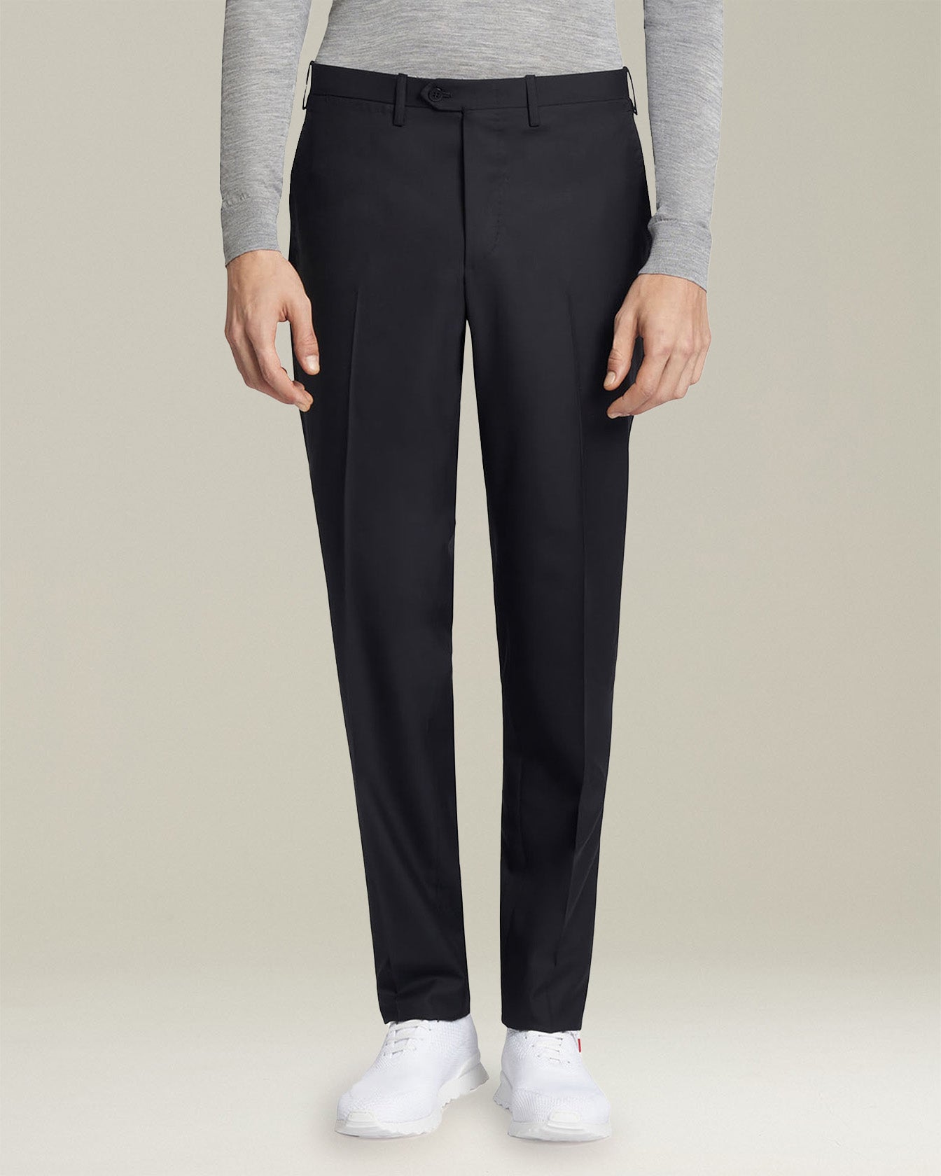 Kiton Diamante Blu Hose Wolle Navy 14 Micron