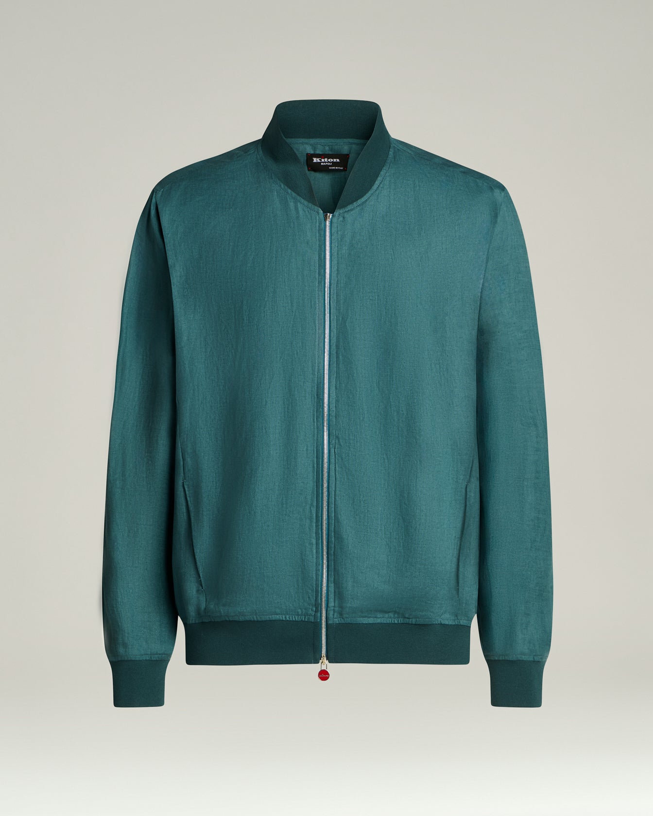Kiton Jackets Sakko Leinen Kornblumenblau Zip