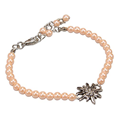 Alpenflüstern DAHEIM DAB074 Perlenarmband Edelweiss silber